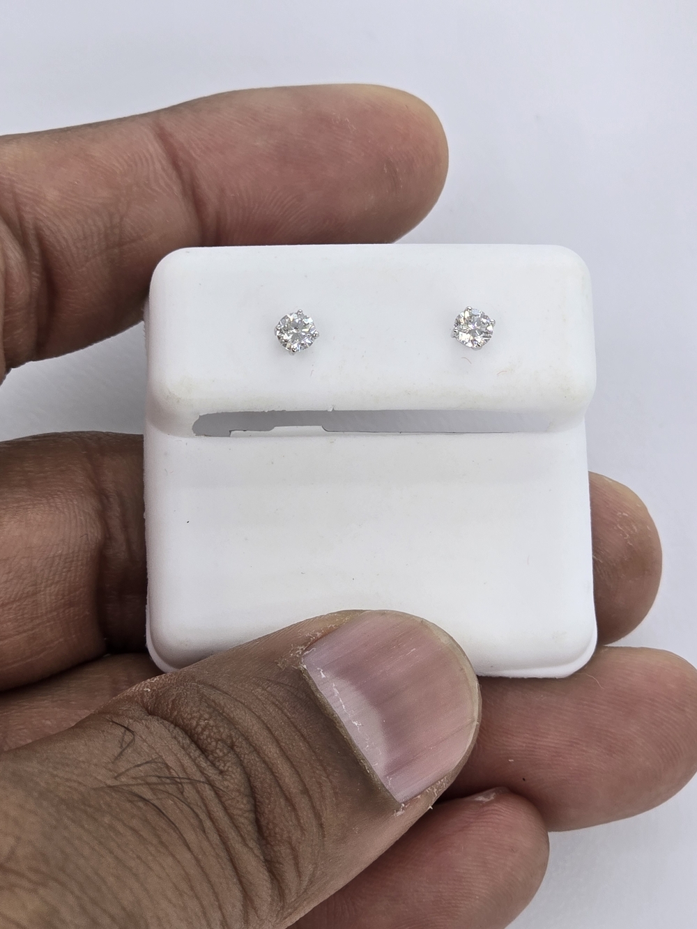 925 Sterling Silver Lab Grown Diamond Stud Earring Unisex